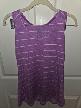 The North Face Purple Striped V-Neck Tank